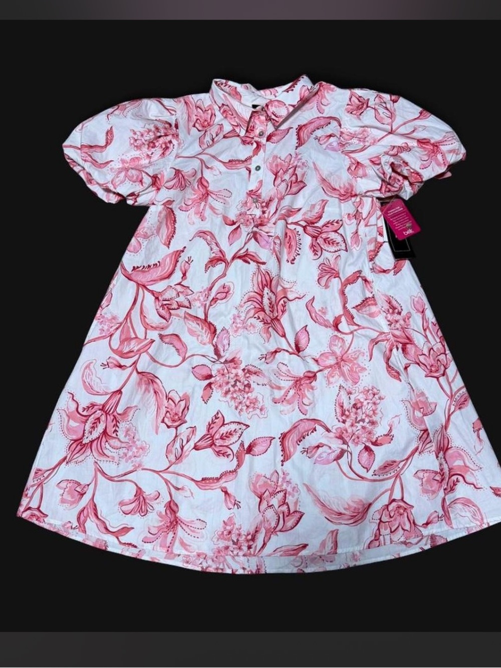 MSK Pink Floral Button-Front Casual Dress